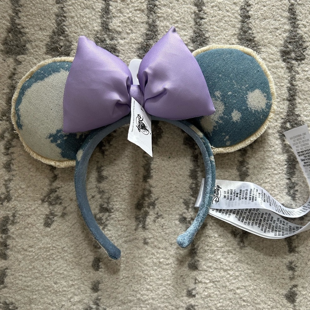 Disney Blue and Purple denim Minnie Mouse Ears Headband